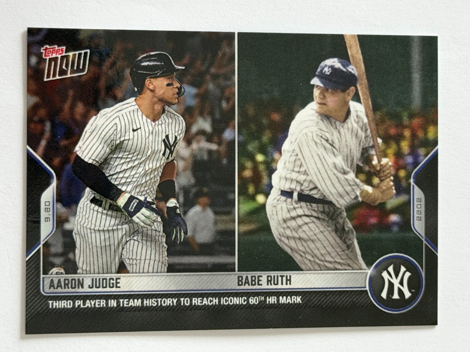 2022 Topps Now #931 AARON JUDGE/BABE RUTH New York Yankees