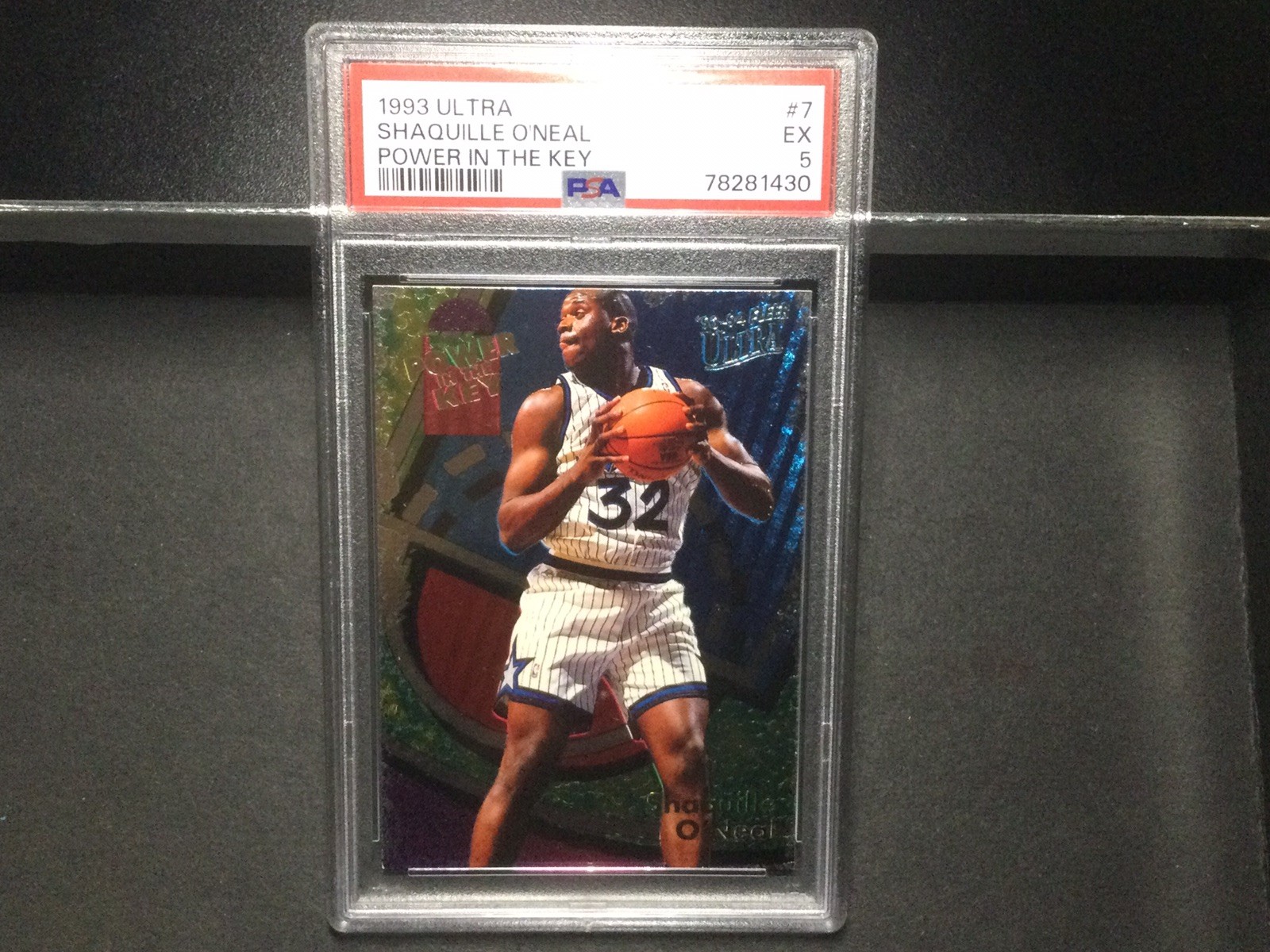 1993 Fleer Ultra #7 Power In The Key Shaquille O’Neal Basketball Card PSA 5 EX