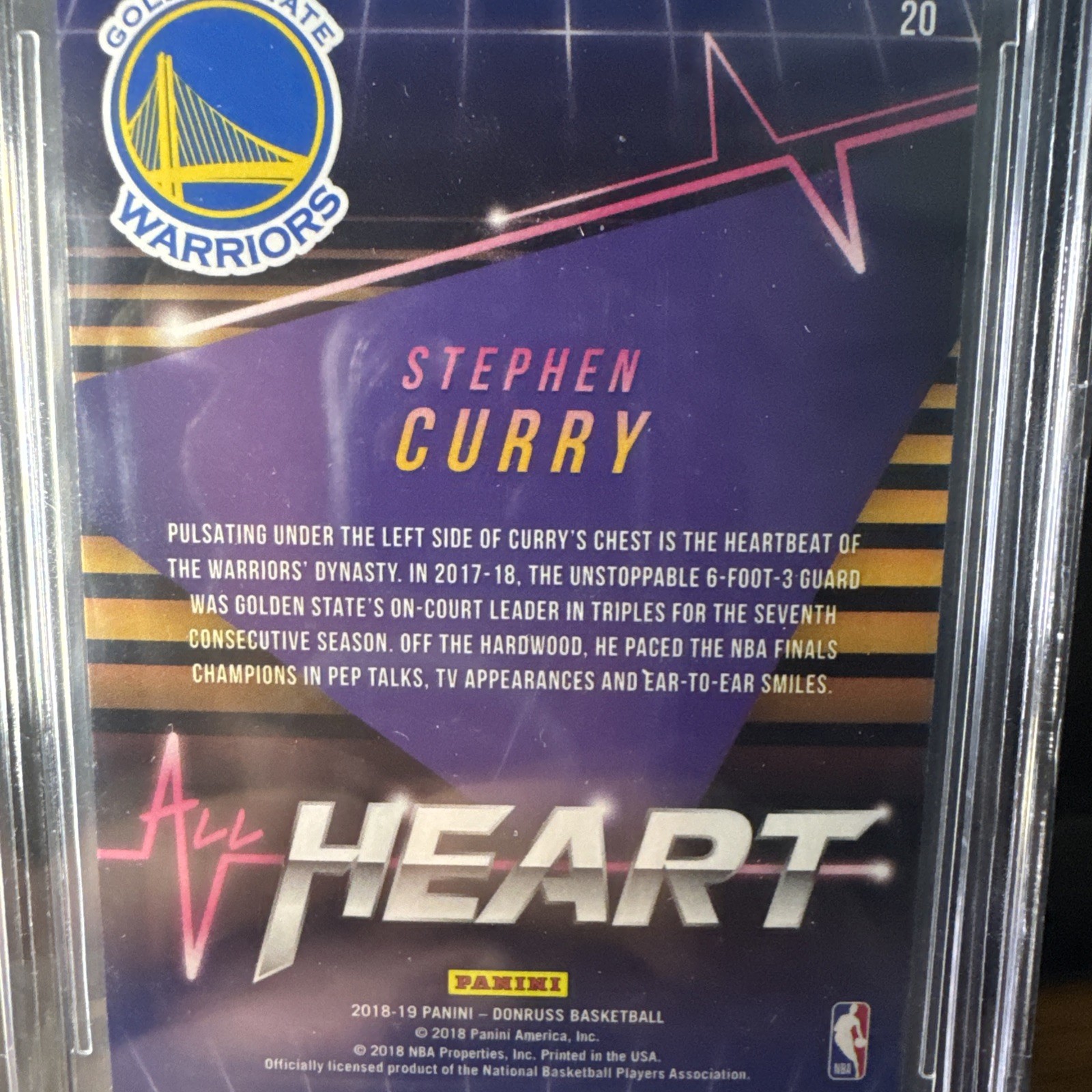 Stephen Curry 23-24 3-pt Challenge Patch 18-19 Panini Optic All Heart Card BGS 9