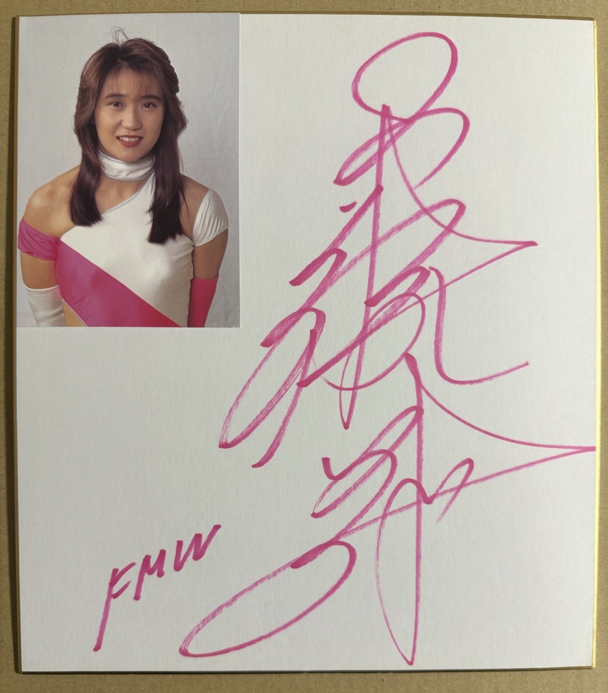 Megumi Kudo Autographed Paper Board Shikishi with Photo Sign FMW ECW Zero1