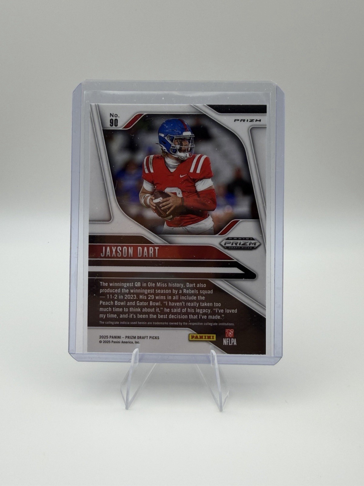 2025 Panini Prizm Draft Picks – Jaxson Dart #90 Gold Ice Prizm (RC)