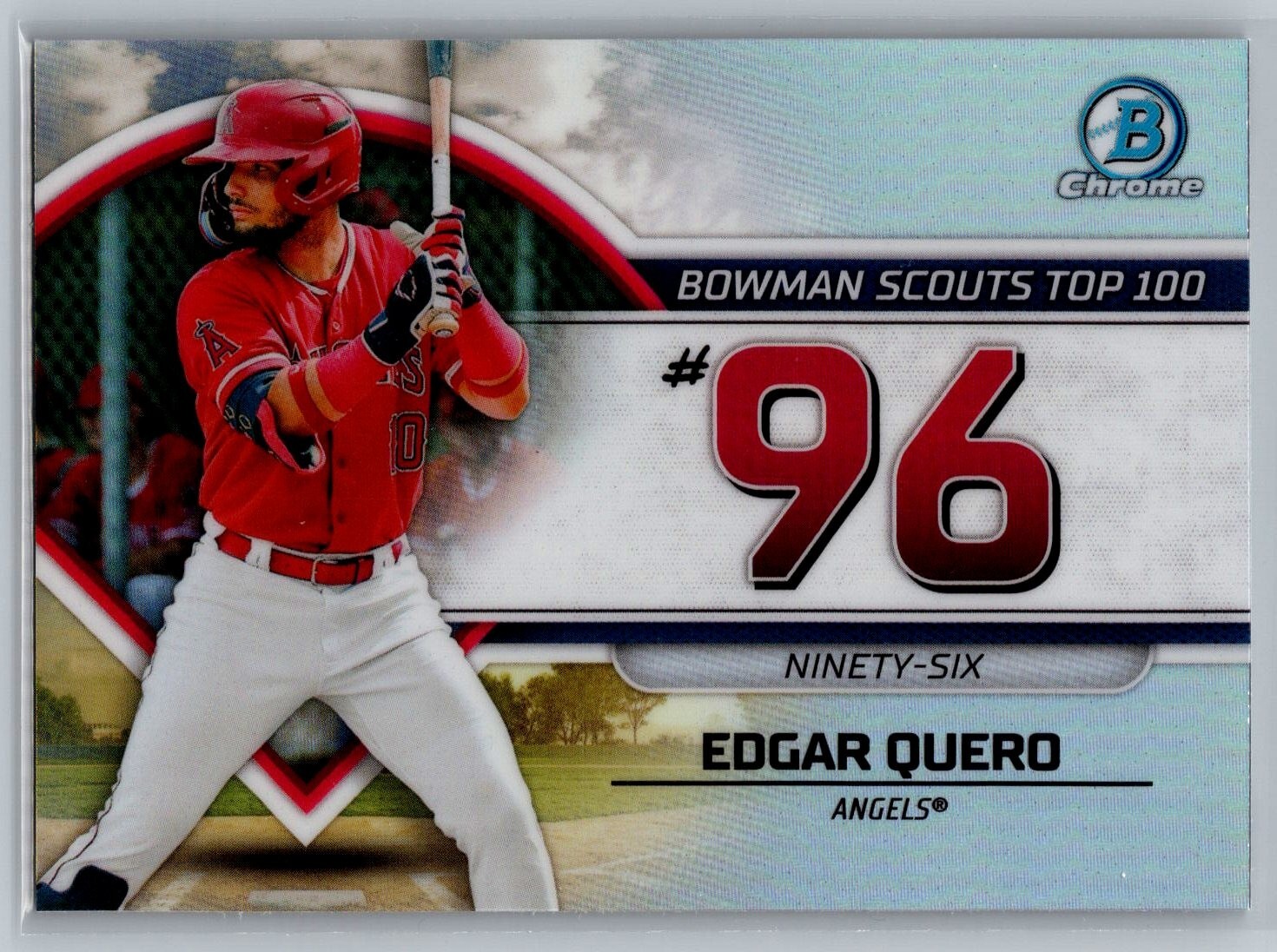 Edgar Quero 2023 Bowman Scouts Top 100 Chrome Card BTP-96 Angels