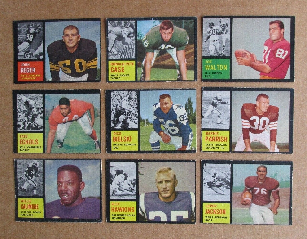 1962 TOPPS FOOTBALL CARD SINGLES COMPLETE YOUR SET PICK CHOOSE UPDATED 7/12