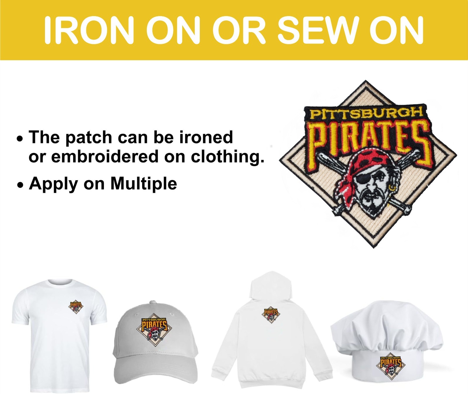 Pittsburgh Pirates MLB Baseball Team Logo Iron On patch-Sew Patch-Embroidered