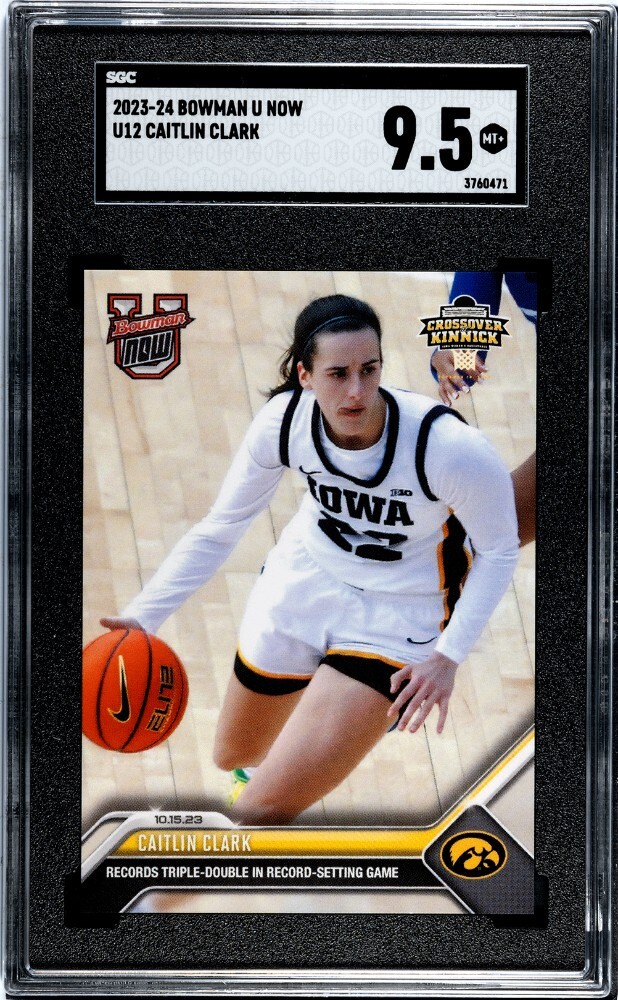 2023 Bowman U Now UI2 Caitlin Clark SGC 9.5 MINT+ RC Triple Double Iowa