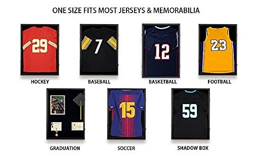 Lockable Jersey Frame Display Case – UV Protection Acrylic Shadow Box for Sports