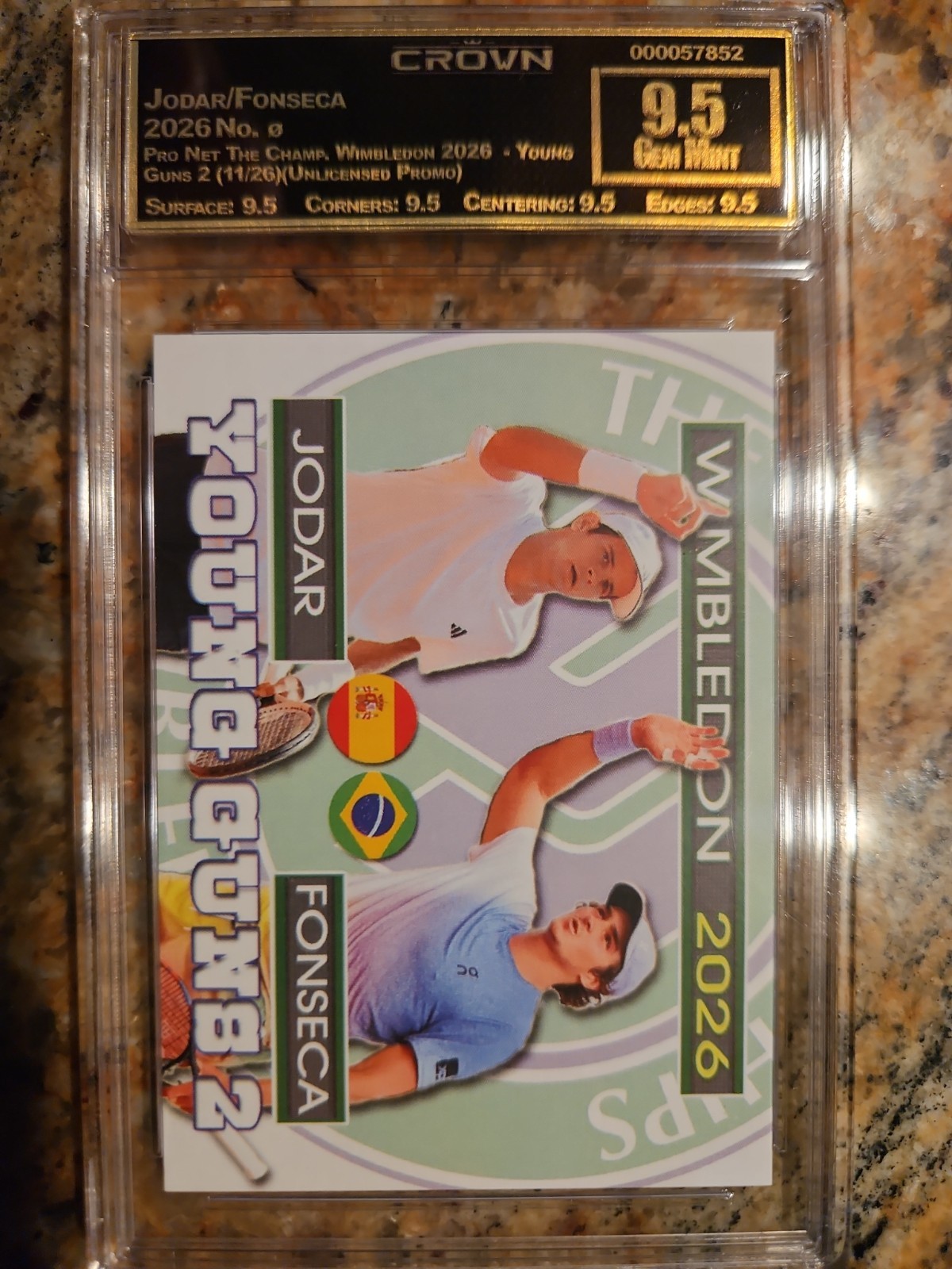 C/PSA/BGS 9.5 #11/26 RAFAEL JODAR RC+JOAO FONSECA YOUNG GUNS 2026 WIMBLEDON CARD