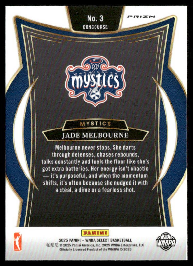 2025 Panini Select WNBA #3 Jade Melbourne Pink Ice Prizms