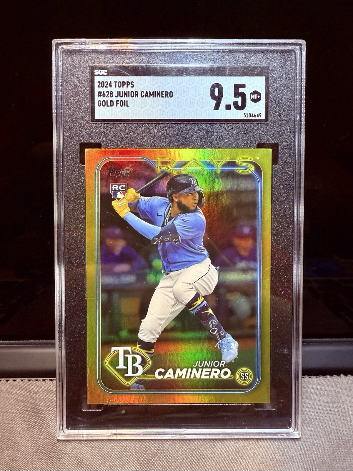 2024 Topps Series Two #628 Gold Foil SP – Junior Caminero RC SGC 9.5