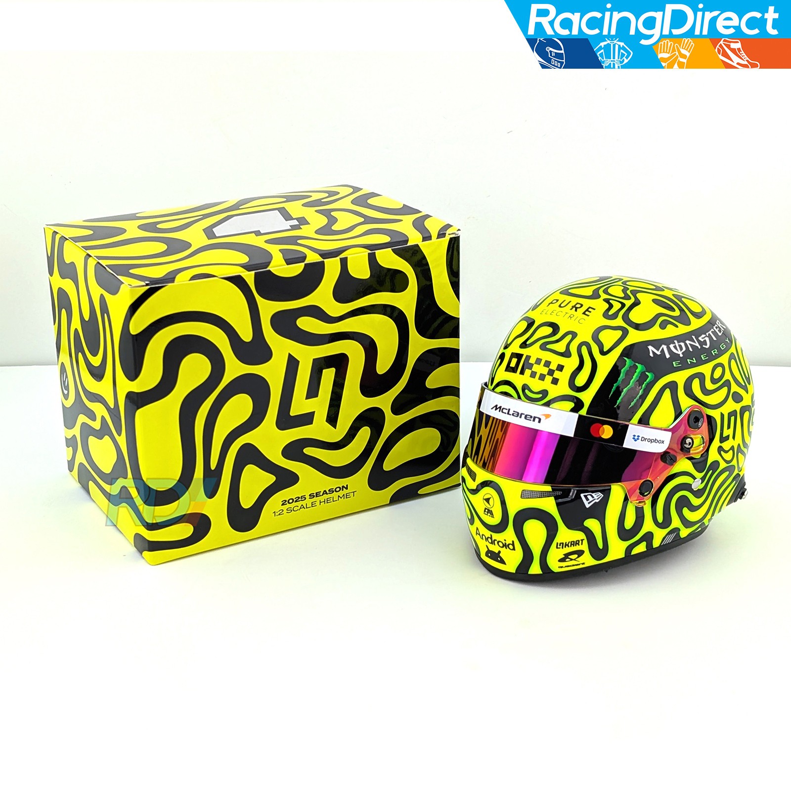 2025 Lando Norris McLaren Mini Helmet – 1:2 Scale Bell F1 Helmet – Model 4100416