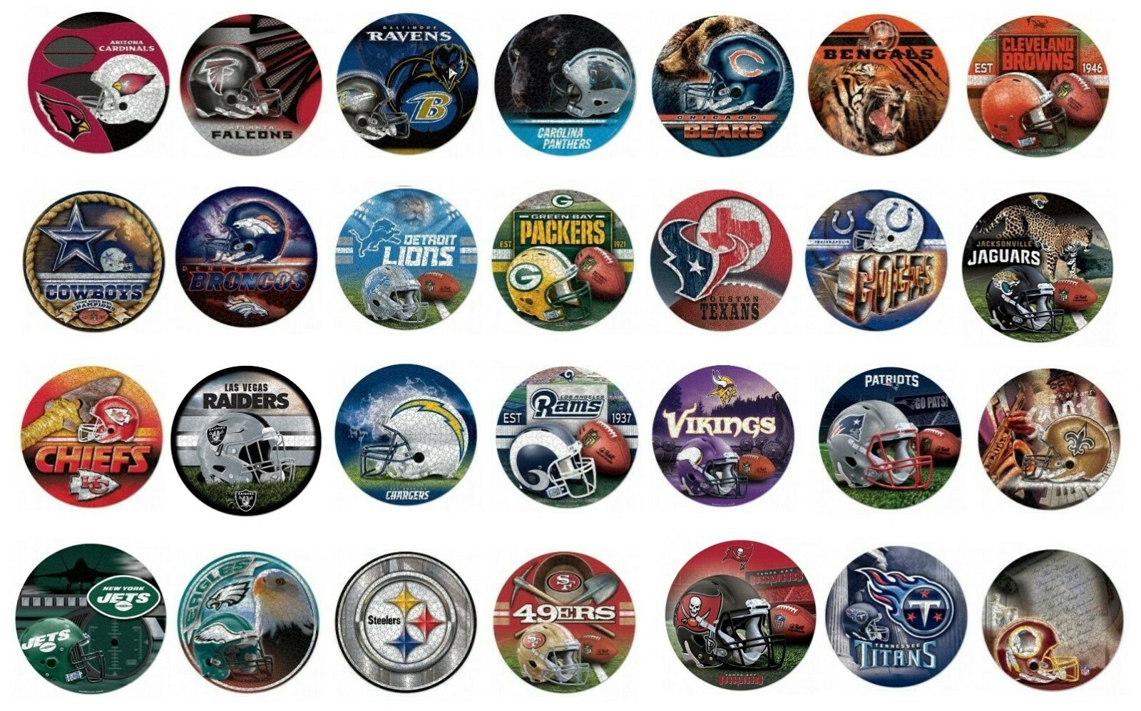 NFL Assorted Teams Wincraft 20 1/4″ Diameter Team Logo 500 Piece Puzzle NEW!