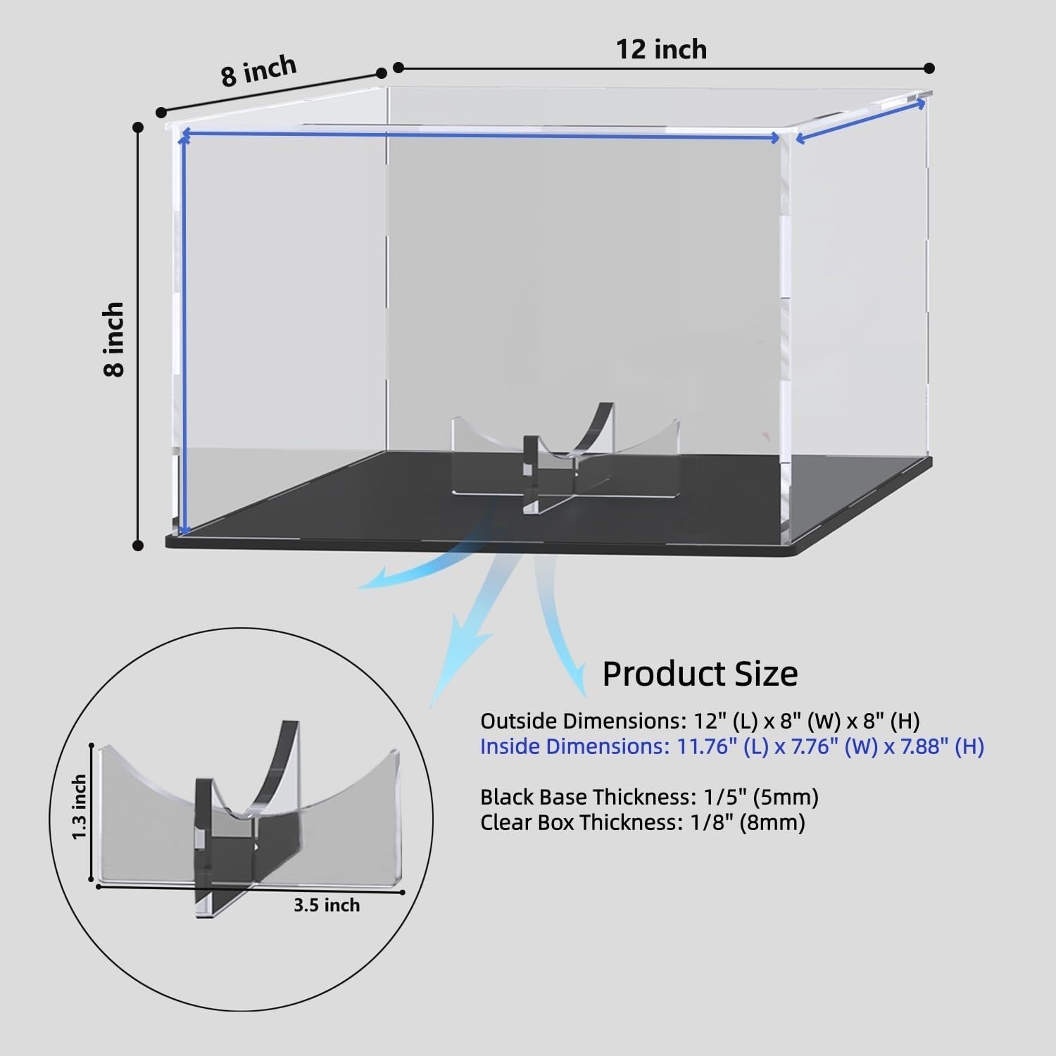 Acrylic Display Box with Removeable Ball Stand, Clear Acrylic Case for Full S…