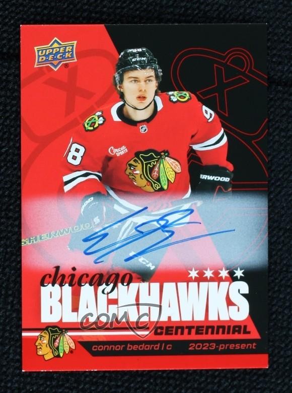 2025 Upper Deck Chicago Blackhawks Centennial Red Hot Connor Bedard #2 Auto 1cs1