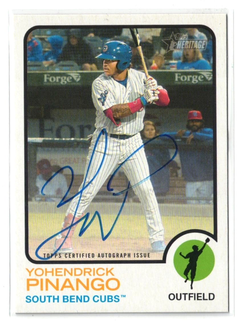 2022 Topps Heritage Minors RC AUTO Yohendrick Pinango Blue Jays Rookie Autograph