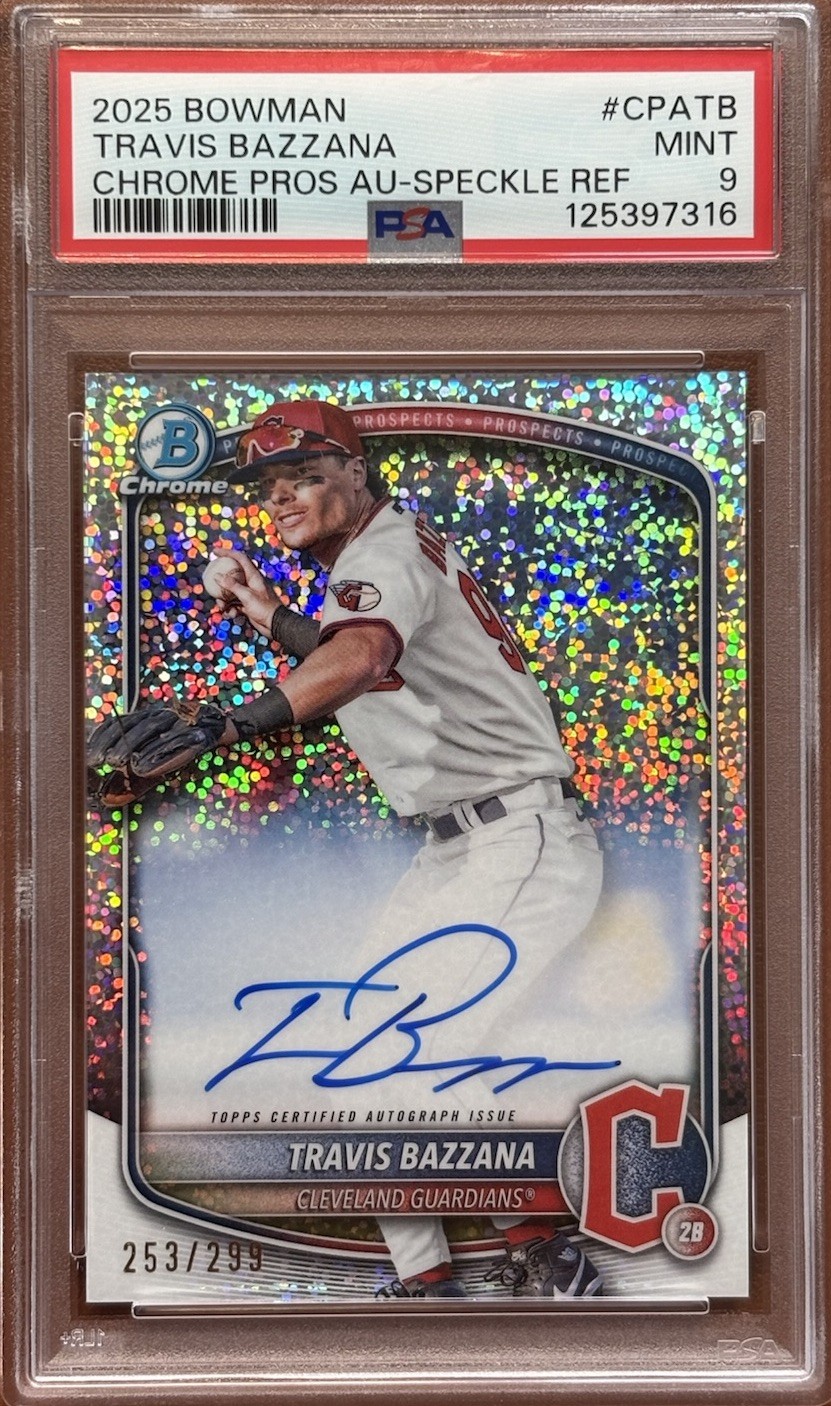 2025 Bowman Chrome Prospect Auto Travis Bazzana #CPA-TB Speckle Refractor /299