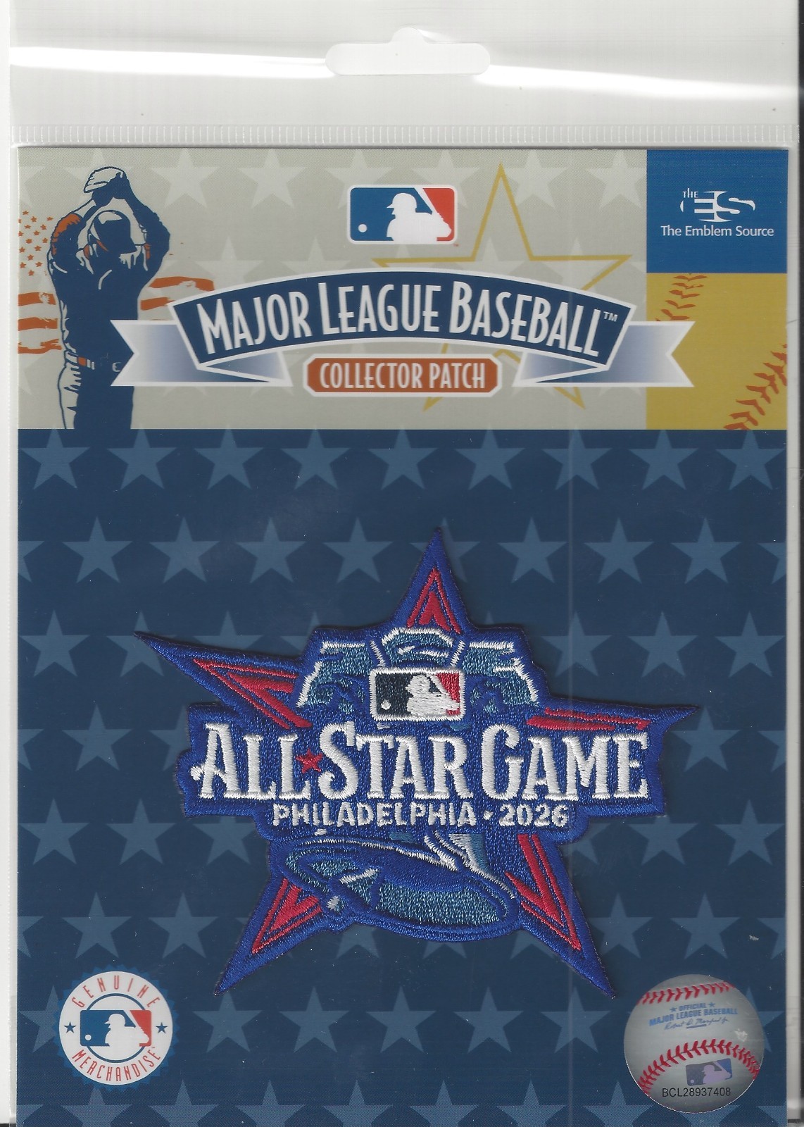 2026 MLB All Star Game Sleeve Patch Philadelphia Phillies 4 x 3 1/2 Official Pkg