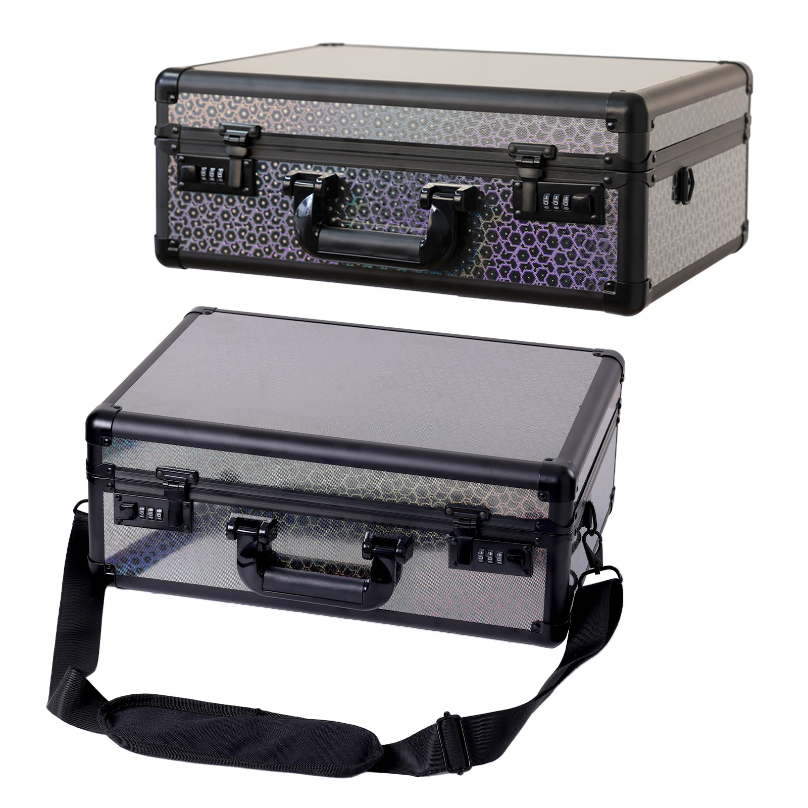 160 PSA Graded Card Storage Box Lockable 4-Slot Sports Card Case w/ Carry Strap