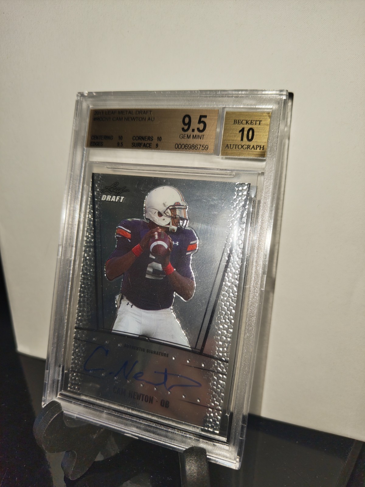 2011 Leaf Metal Draft Rookie Autograph #RC-CN1 Cam Newton