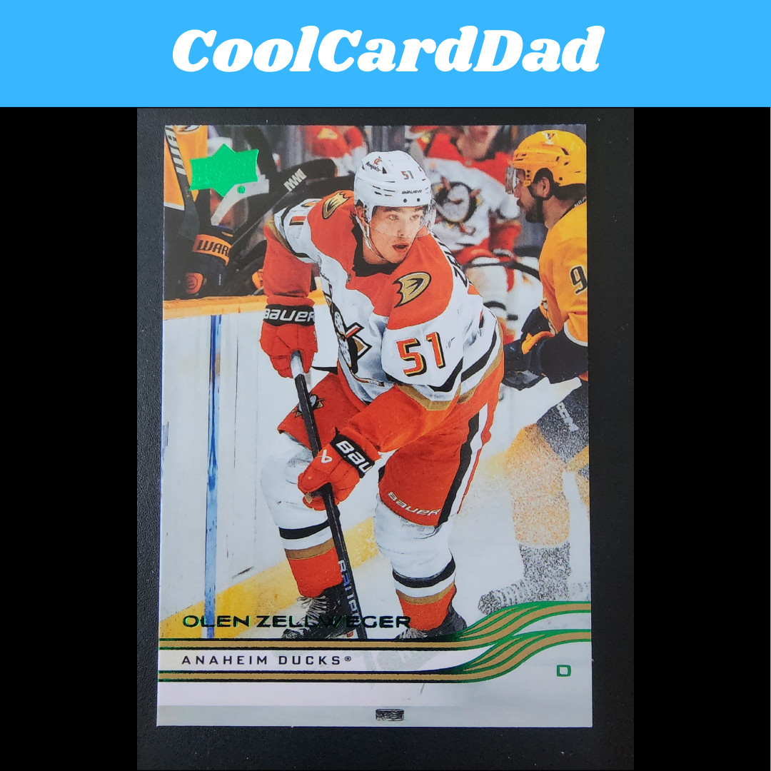 2025-26 UD Series 2 Holiday Green Foil Olen Zellweger Anaheim Ducks #251