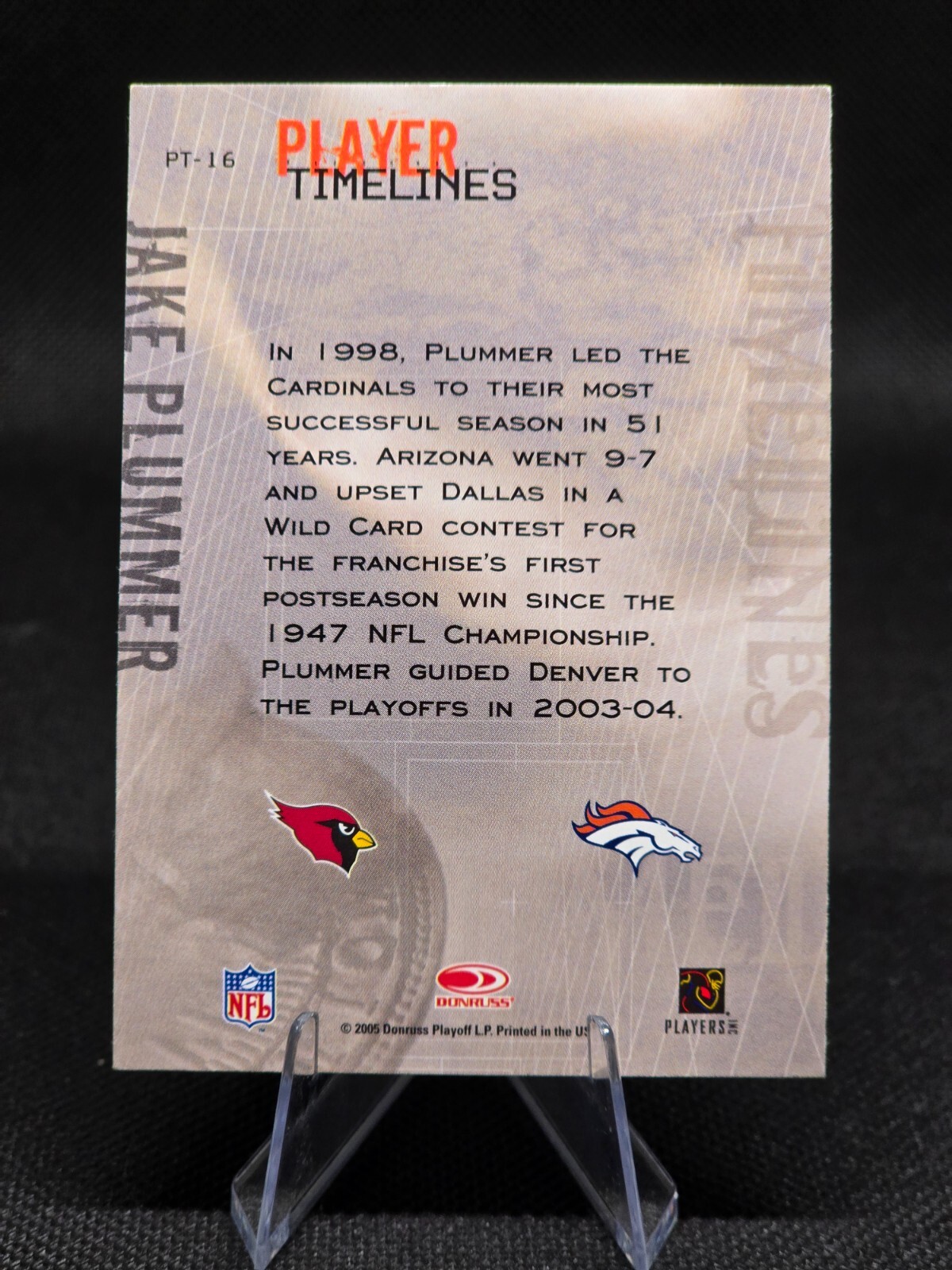 2005 Throwback Threads #PT-16 Jake Plummer Denver Broncos/Arizona Cardinals