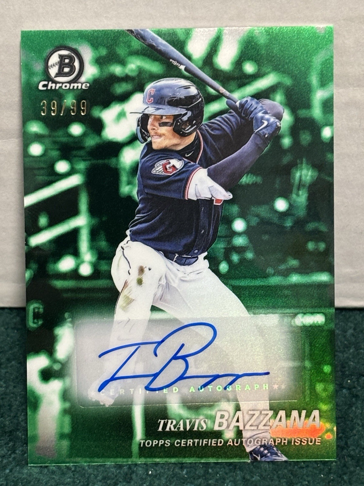 2025 Bowman Draft Travis Bazzana Chrome Achromatic Auto Green Refractor #/99