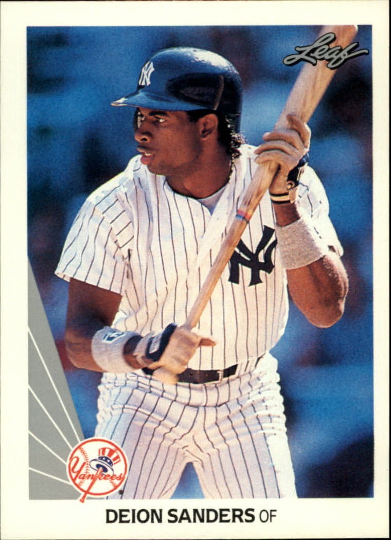 1990 Leaf Baseball Card #359 Deion Sanders