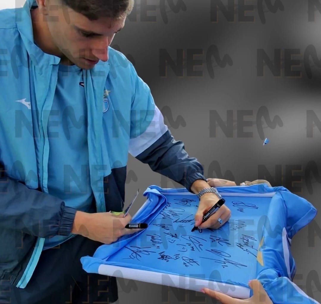 MULTI SIGNED Rare Official FULL SQUAD SS Lazio Home 25/26 Jersey PROOFS/COA