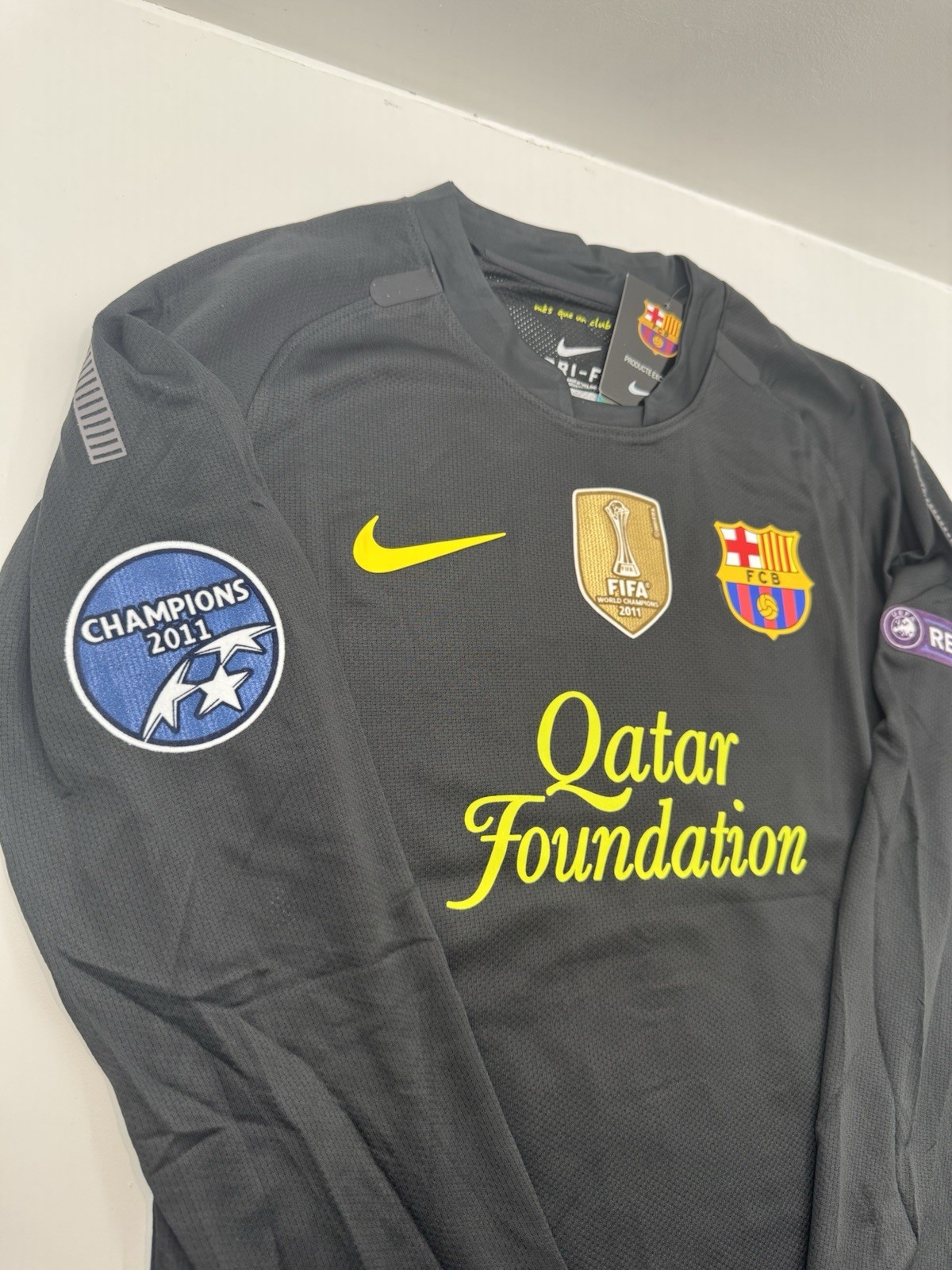 2011/12 Black Barcelona Away Retro Jersey Messi #10 Long Sleeve Vintage Iconic