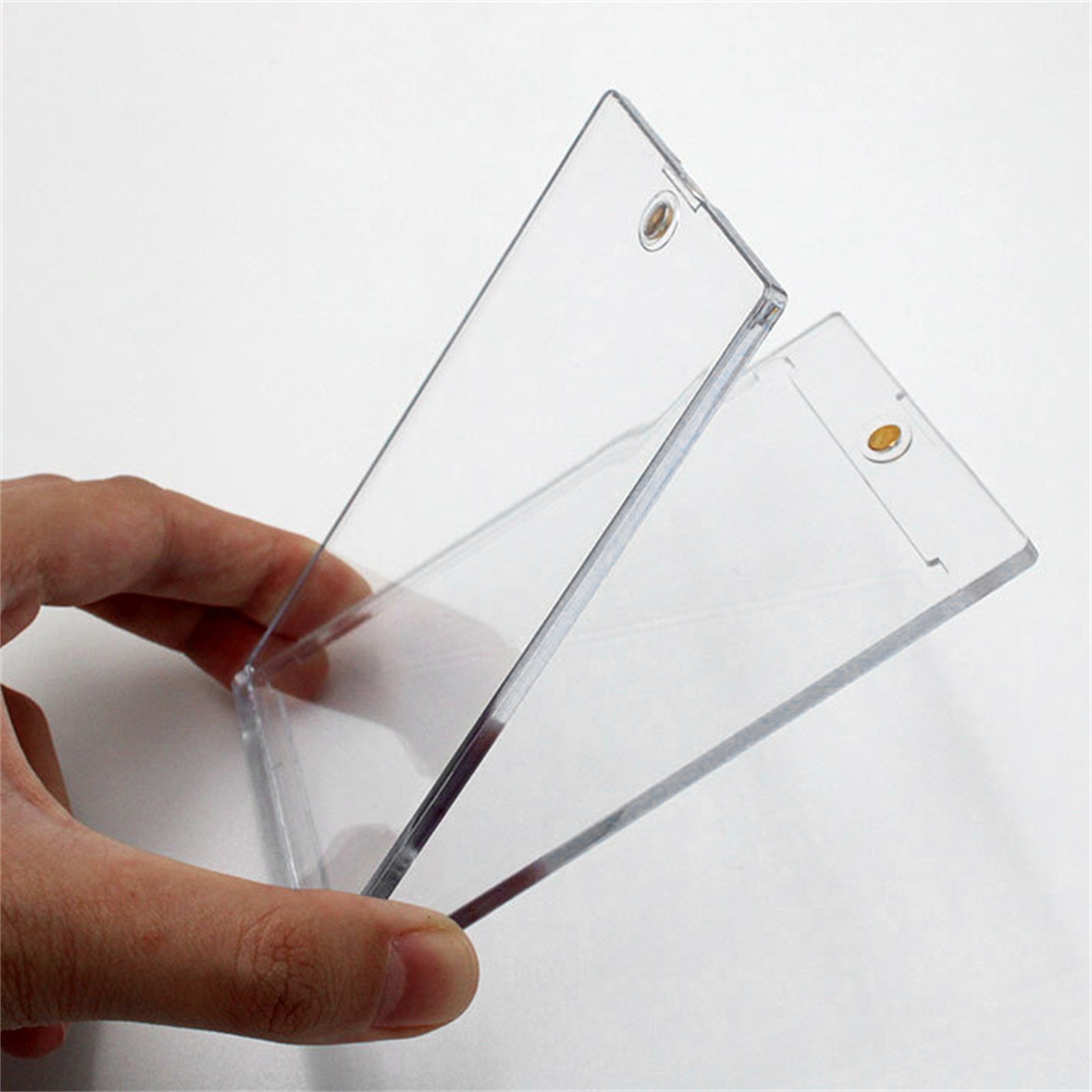 5PACK Magnetic Trading Card Holder 35PT Hard Case Protector + Display Stand