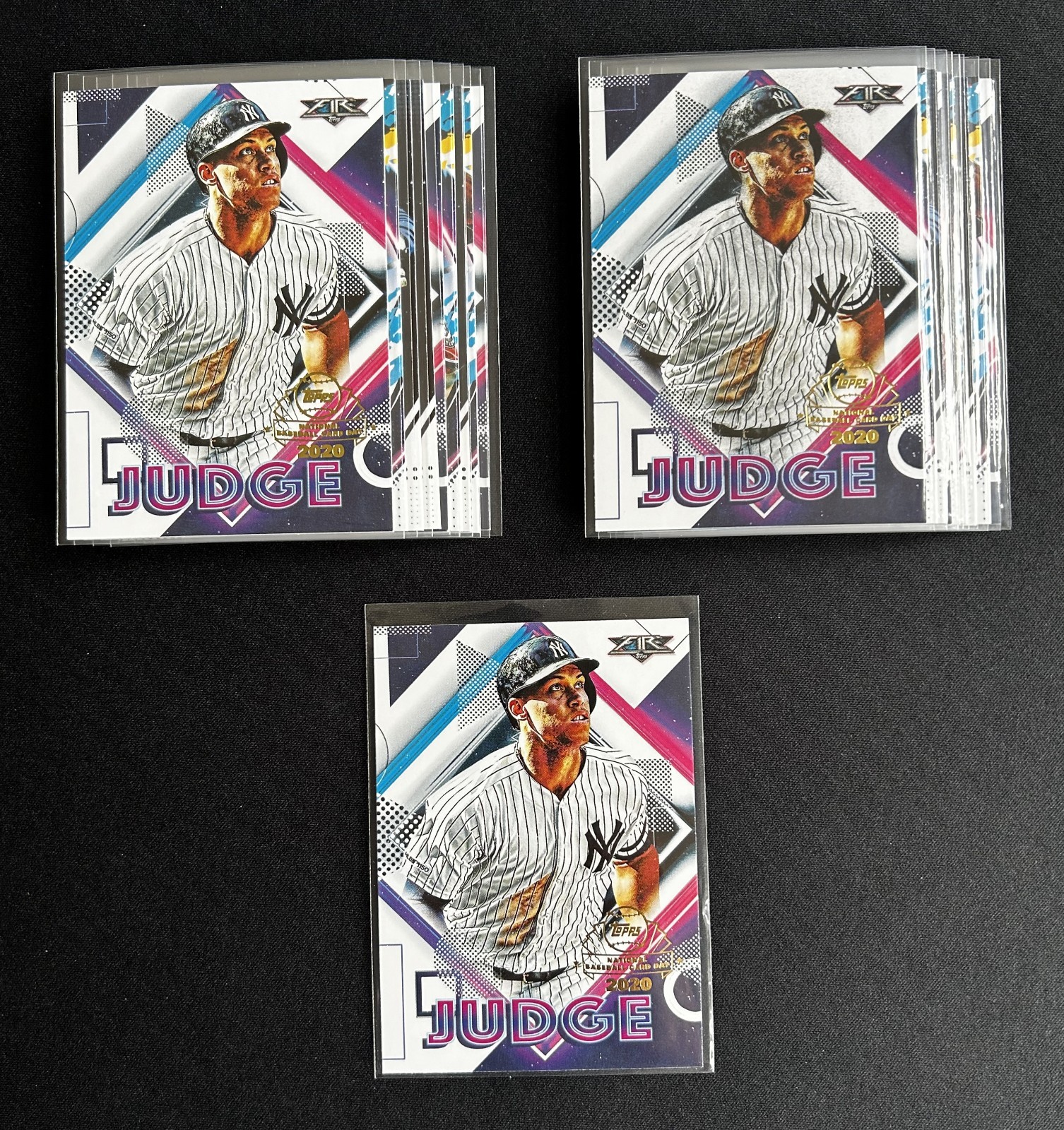 2020 Topps Fire Preview National Baseball Card Day Set x2 + Extra Aaron Judge