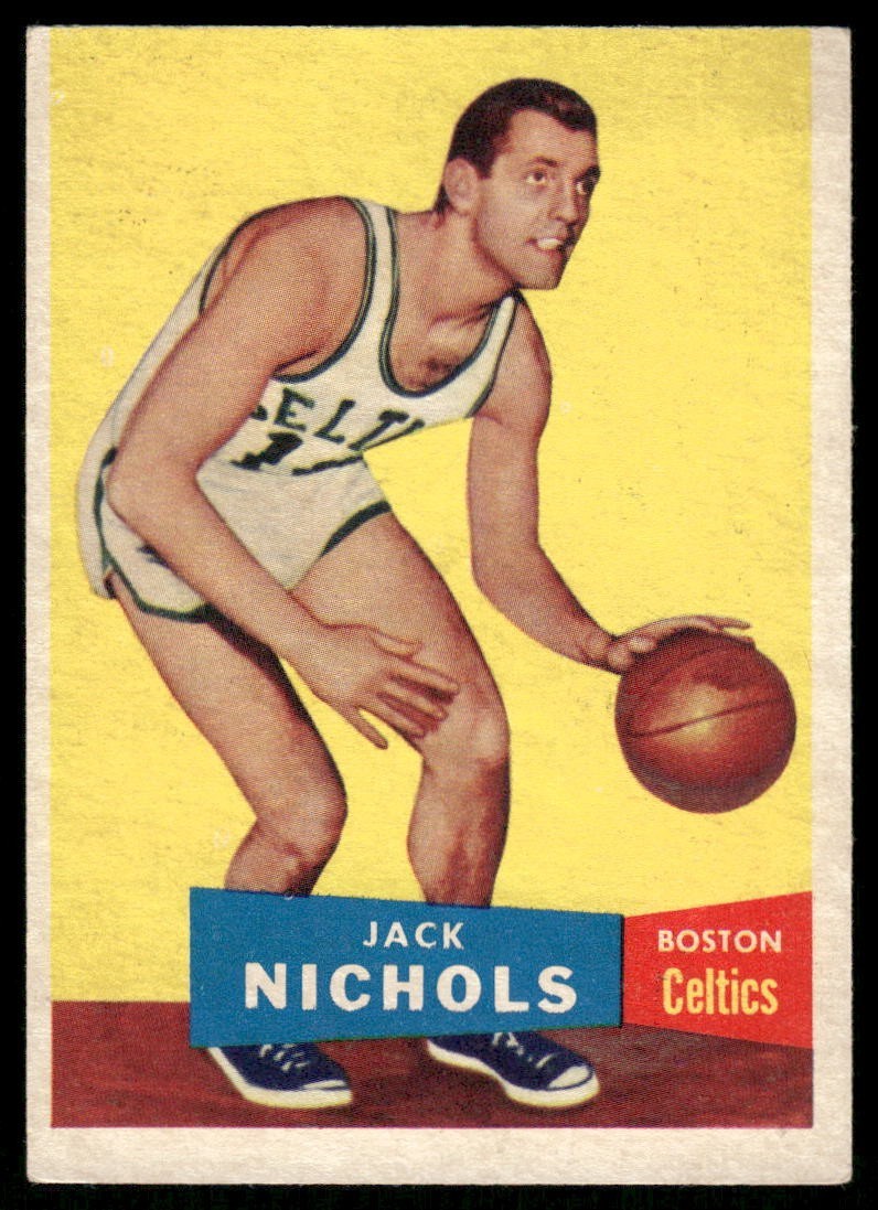 SOLID VG-EX+/- JACK NICHOLS 1957 TOPPS #9 UNCREASED NBA BOSTON CELTIC TPHLC-2016