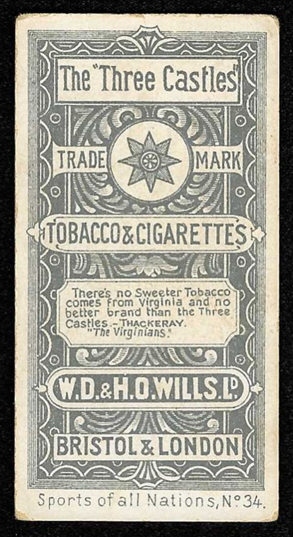 1900 ENGLAND, JUMPING W.D. & H.O. Wills Sports Of All Nations THREE CASTLES #34