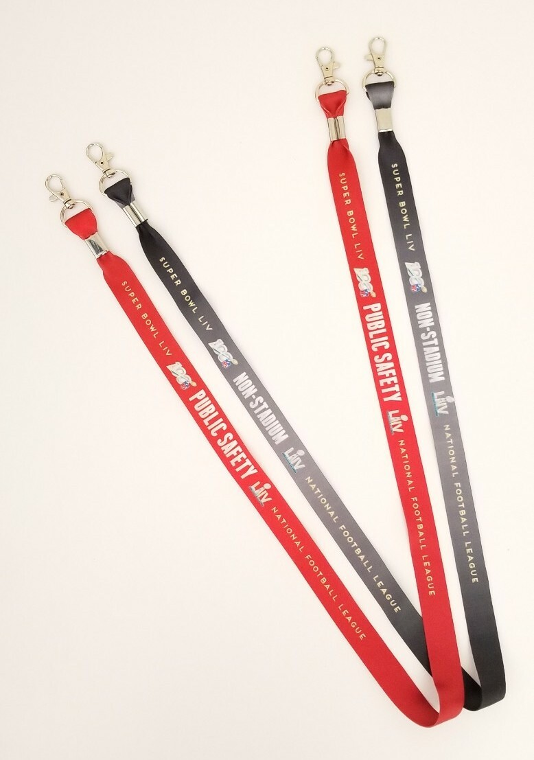 Super Bowl LIV 54 Miami FL NFL 100 Anniversary Logo Game Day Lanyard Set of 2