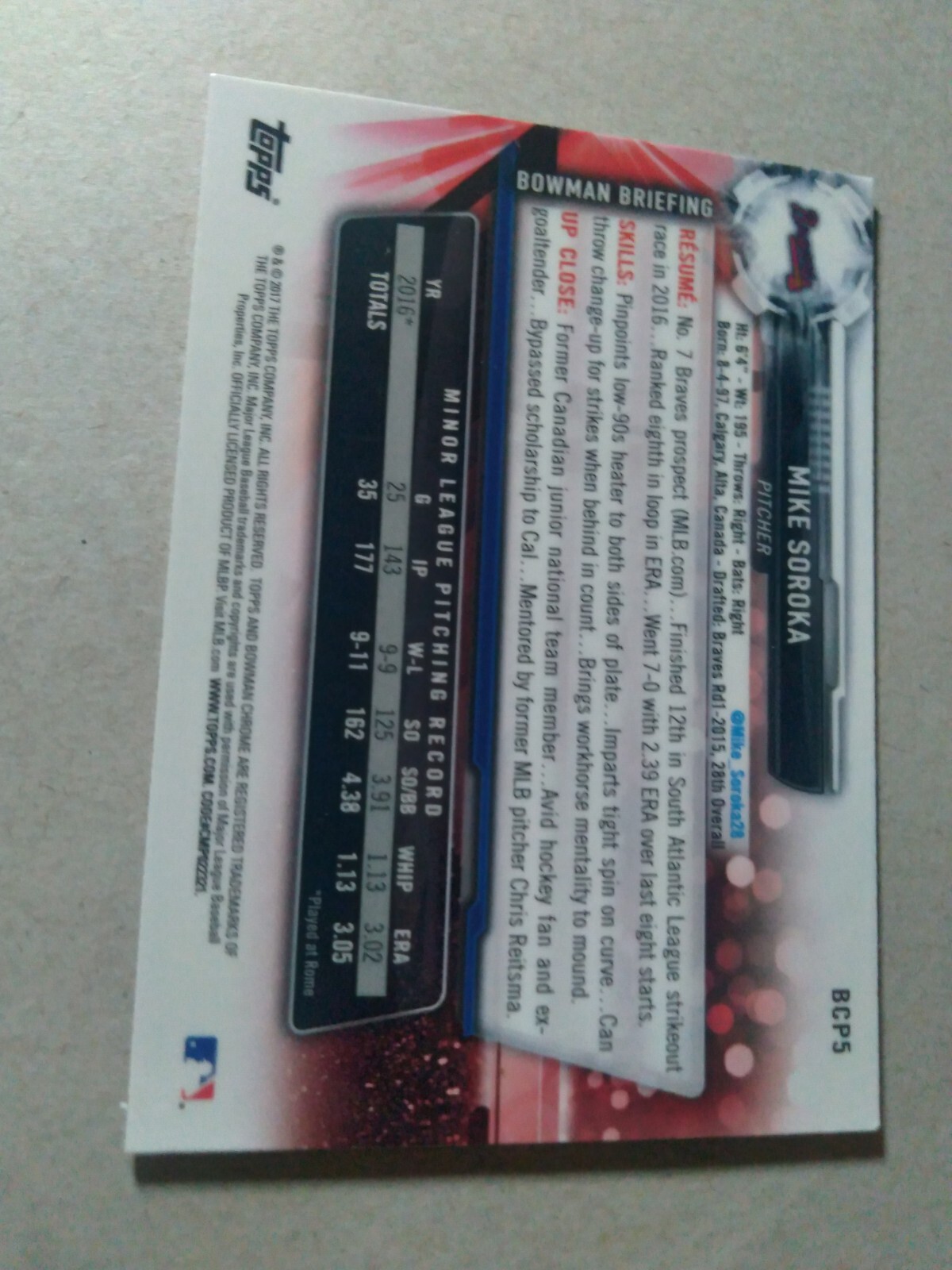 2017 Bowman Chrome Prospects BP1-BP150