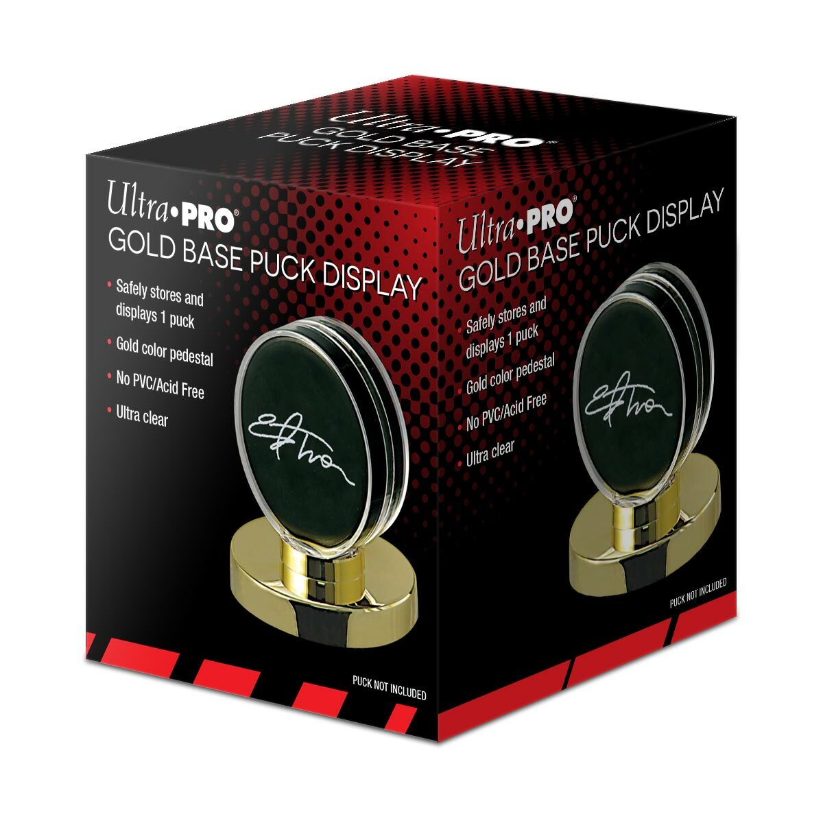 Ultra Pro Gold Base Puck Holder – Protective Display Case with Gold Pedestal