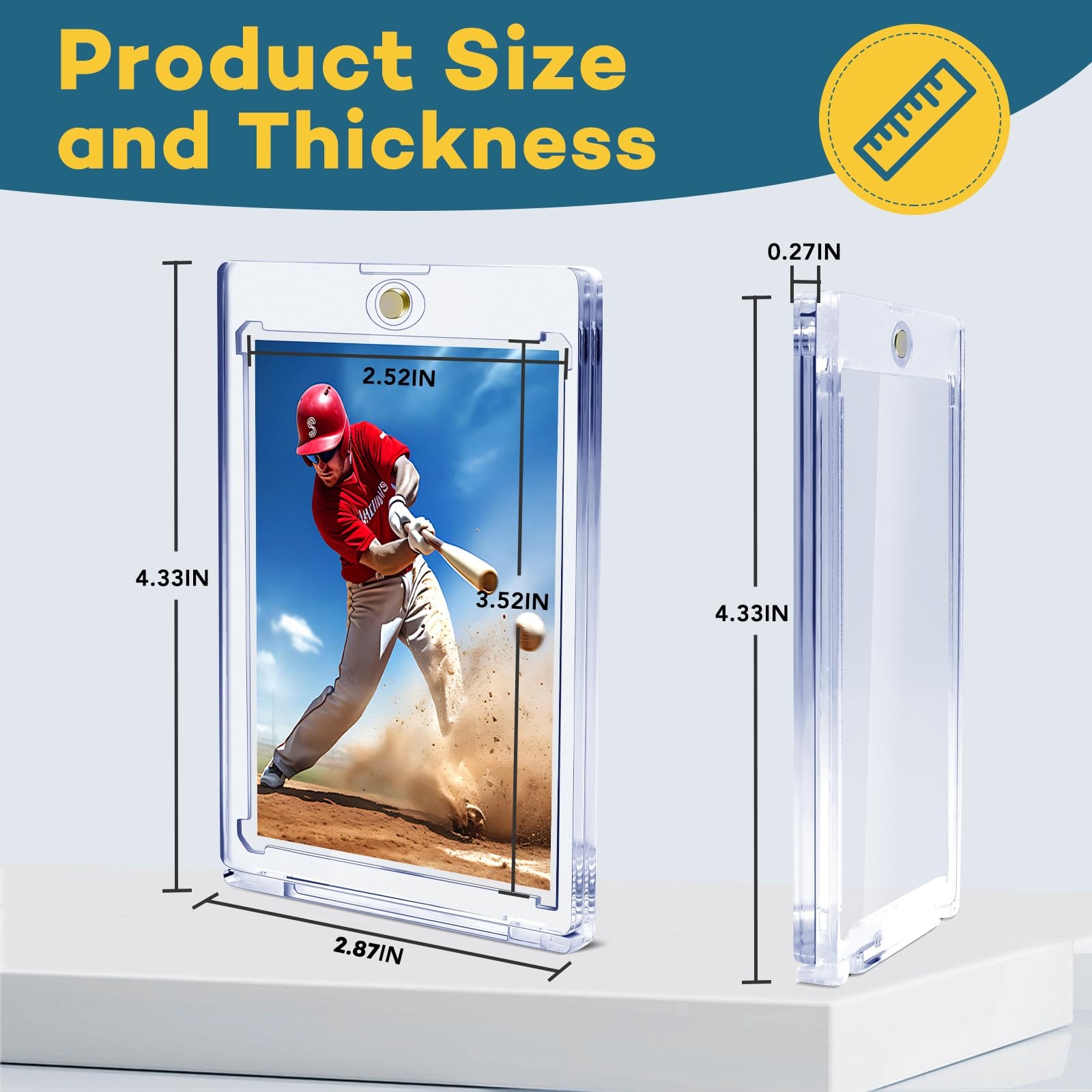 20 Pack Ultra Clear One Touch Magnetic Card Holder For 35PT Trading Sports Cards