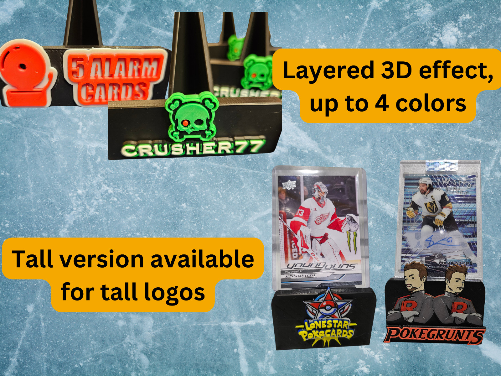 Custom Card Stands (add your logo), For Sports Cards, Pokemon, MTG, Breakers