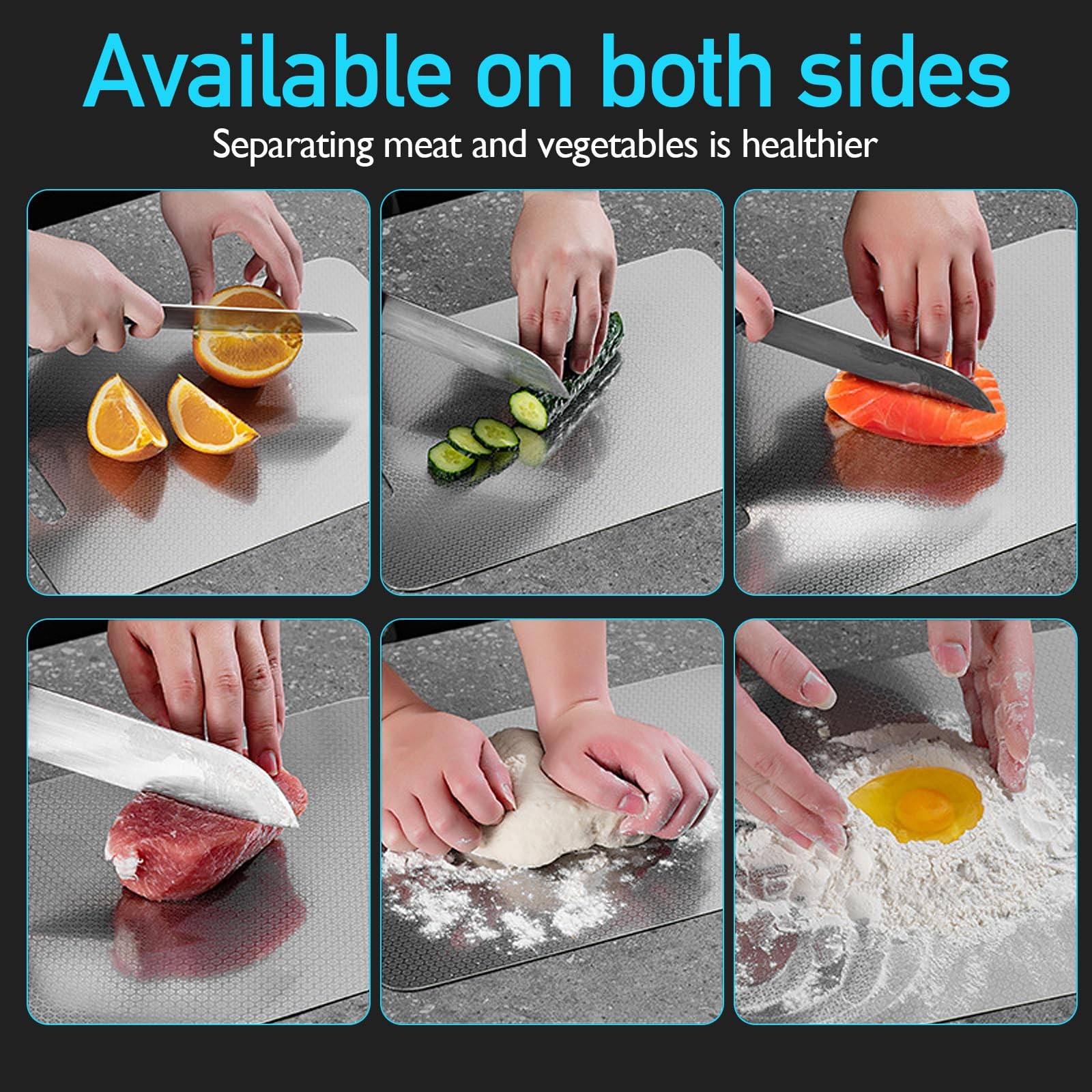 Titanium Cutting Board, 2 Pack 13.38X9.05In, 11.41X7.87In