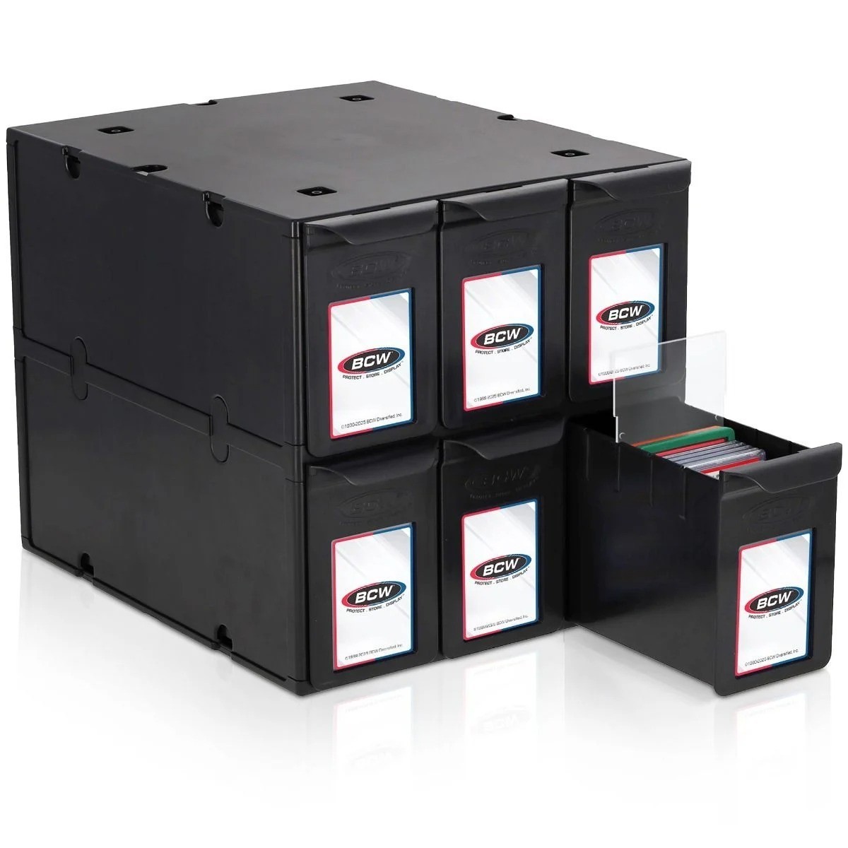 BCW 6 Drawer Card Catalog storage box bin – Black – NEW