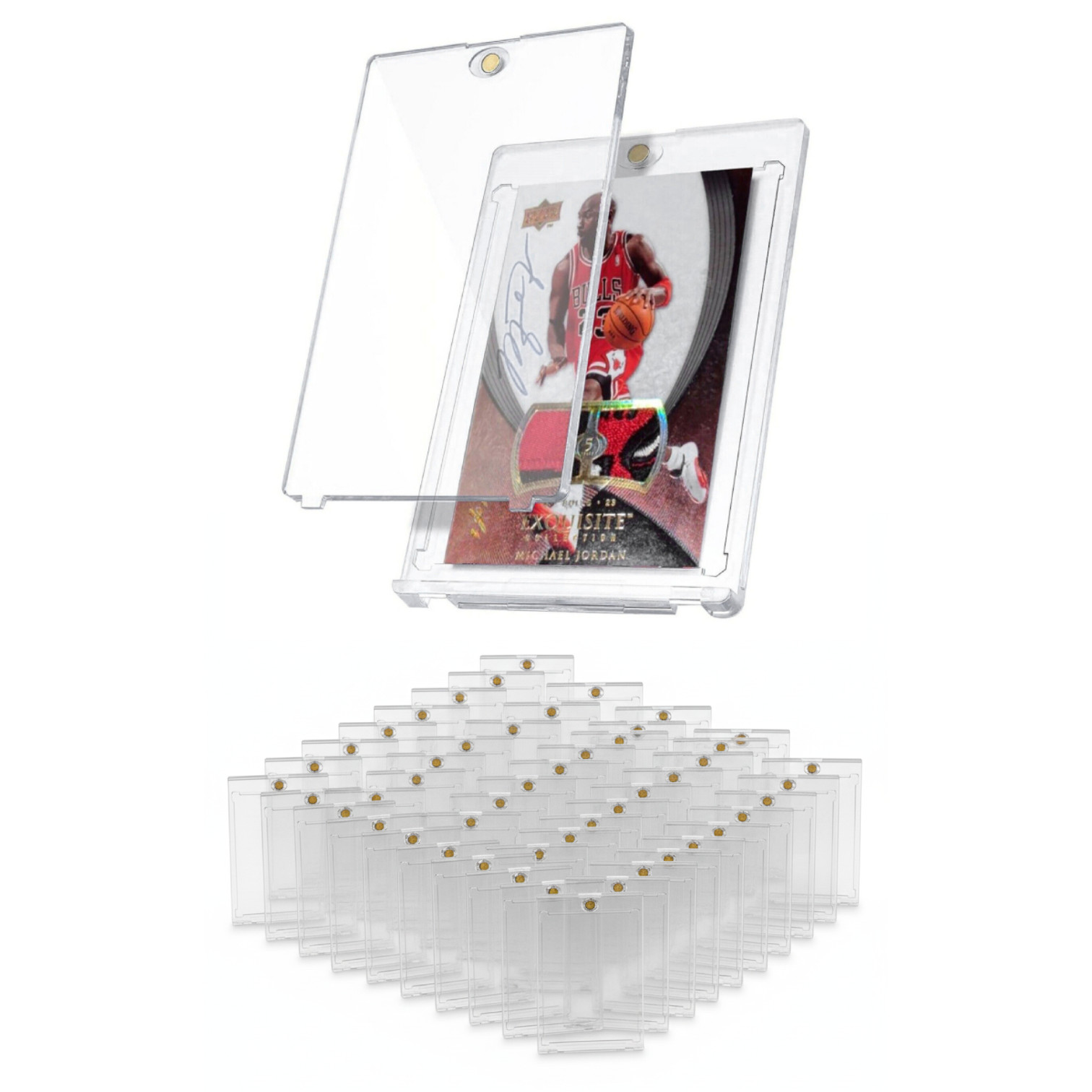 Trading Sports Card Holders 30-Pack Magnetic 35pt One-Touch Hard UV Protection