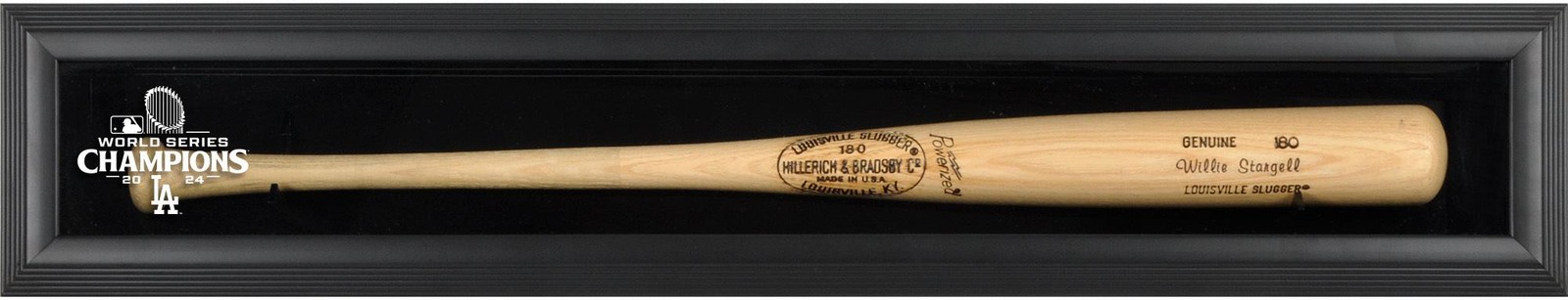 Los Angeles Dodgers 2024 World Series Champs Black Framed Logo Bat Display Case