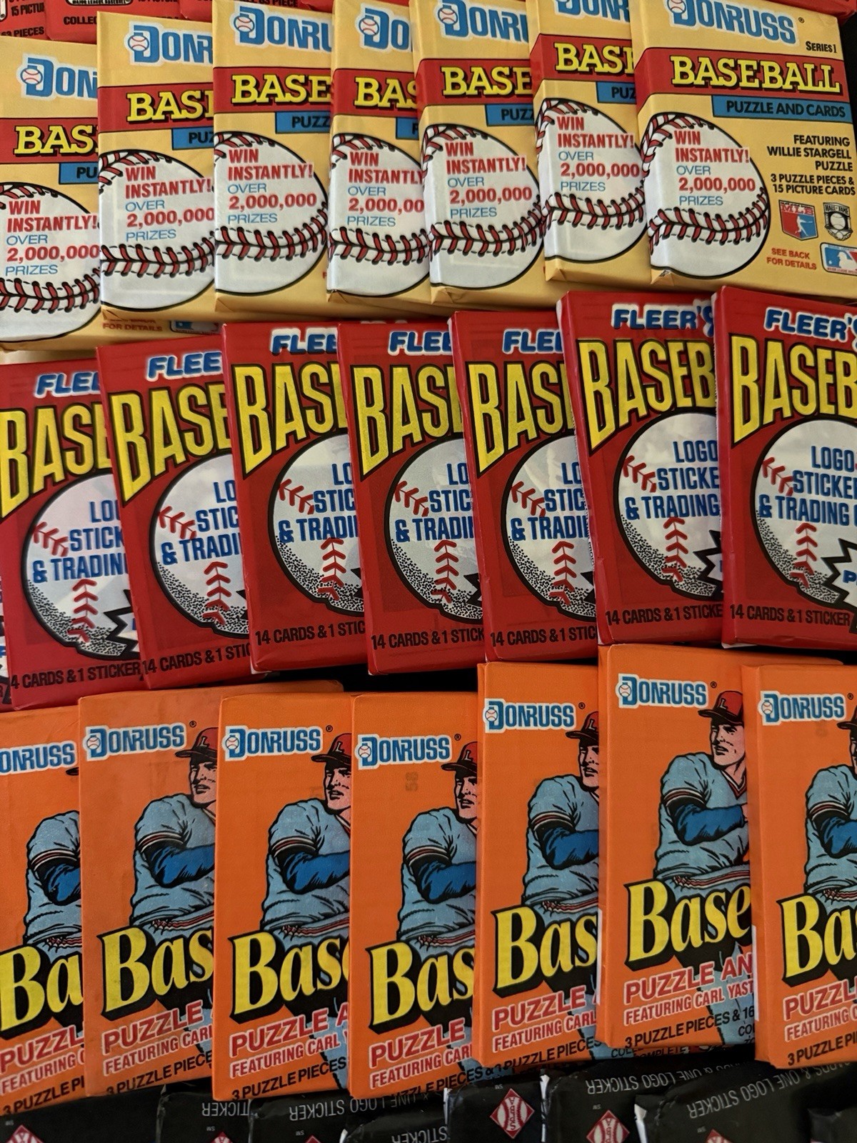 Baseball Cards – Unopened Packs from Vintage Box – 200 Cards In Sealed Packs!