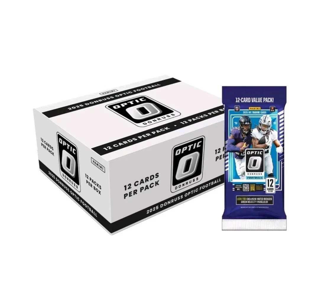 2025 Panini Donruss Optic Football Cello Factory Sealed Fat Pack Box
