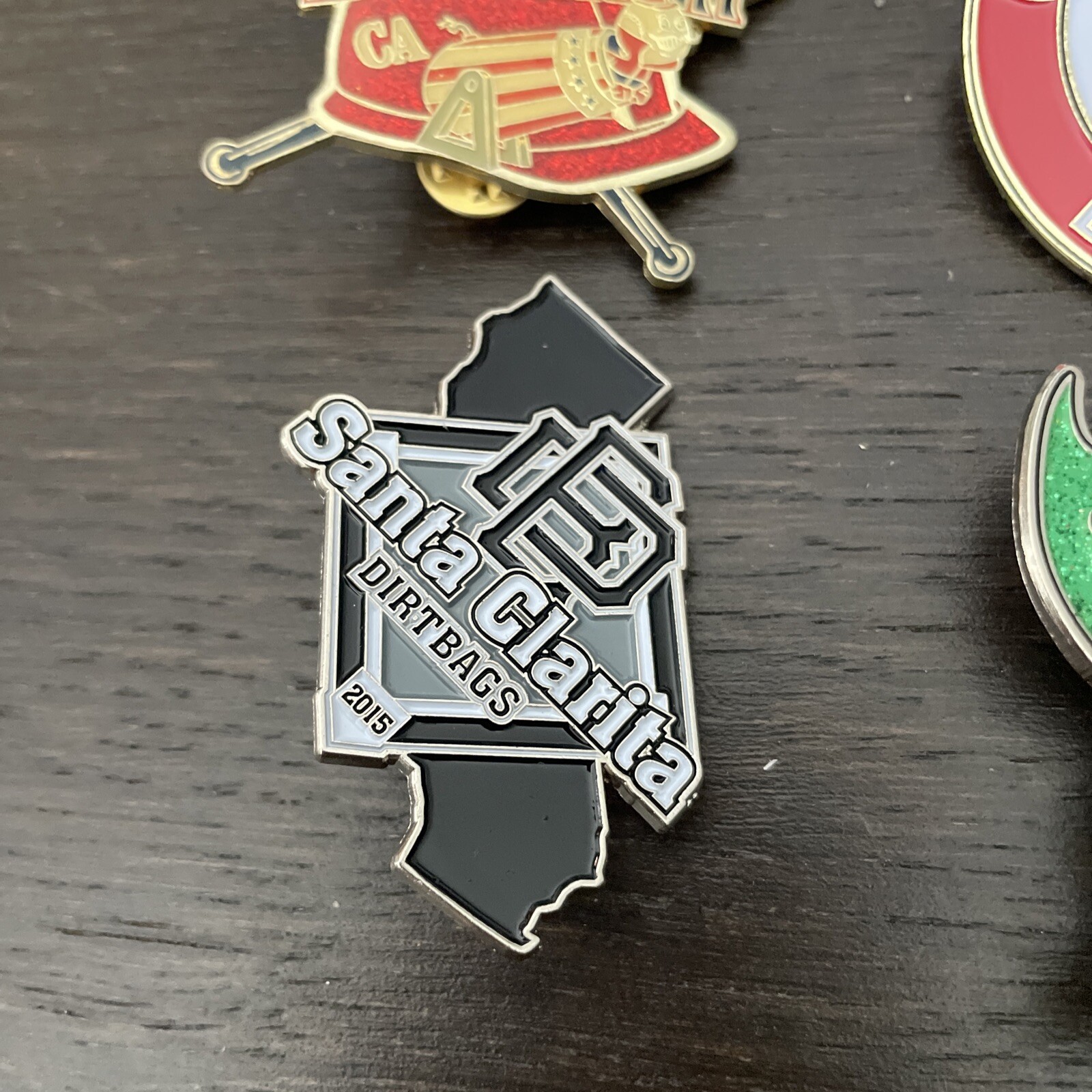 4 Misc Baseball Pins Vegas Fire, 2015 Stuntman, 2015 Santa Clarita, 2015 Dragons