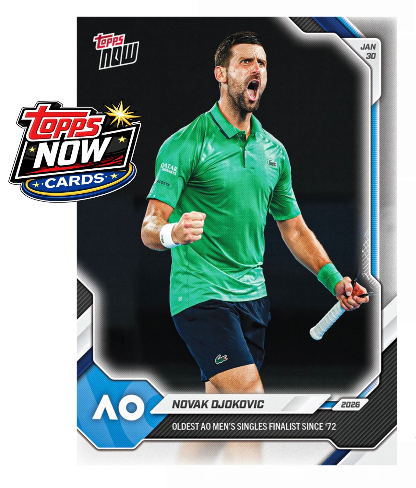 2026 Topps Now Tennis #9 Novak Djokovic Australian Open Men’s Finals – IN HAND