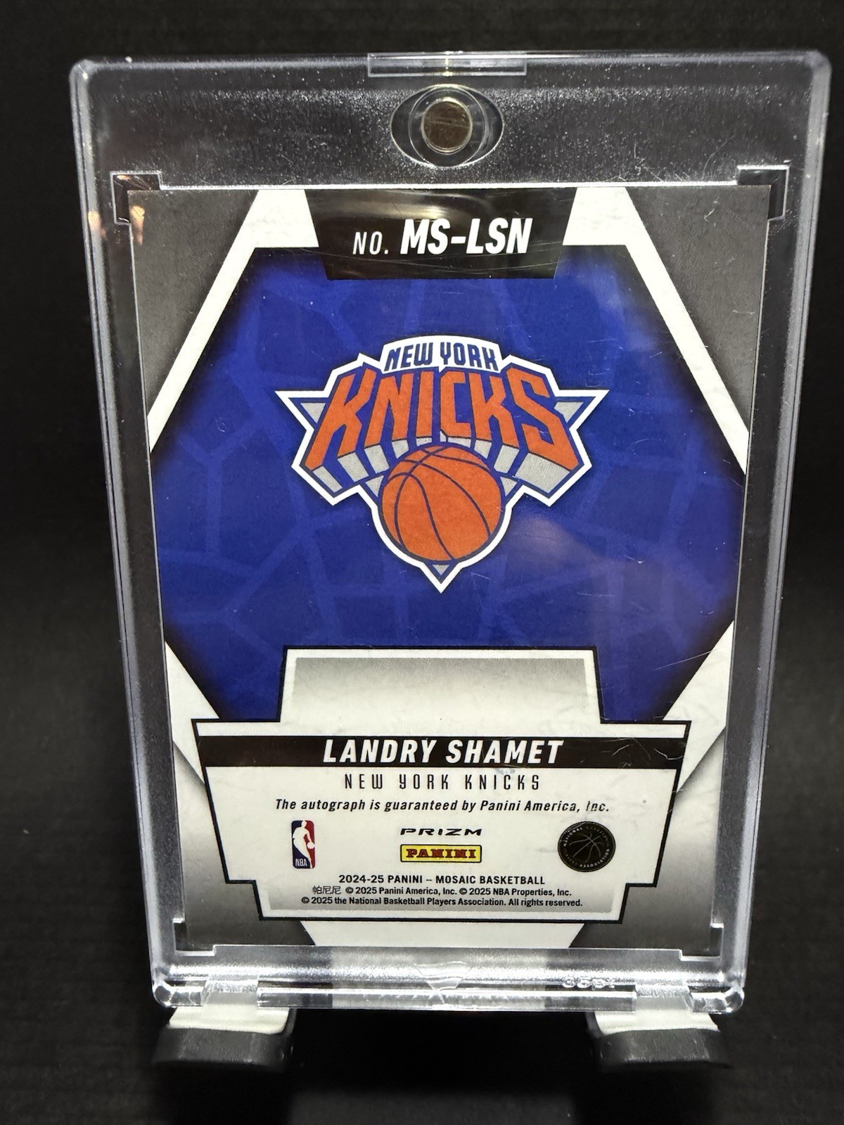 Panini 2024-25 Mosaic Scripts Landry Shamet Hard Signed Auto #MS-LSN Knicks