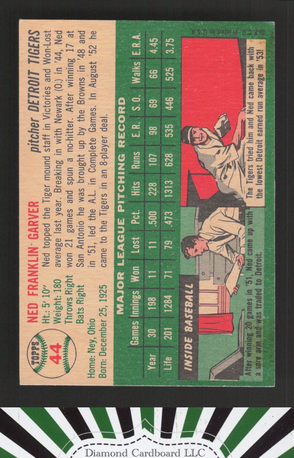 1954 Topps #44 Ned Garver EXMT+ c