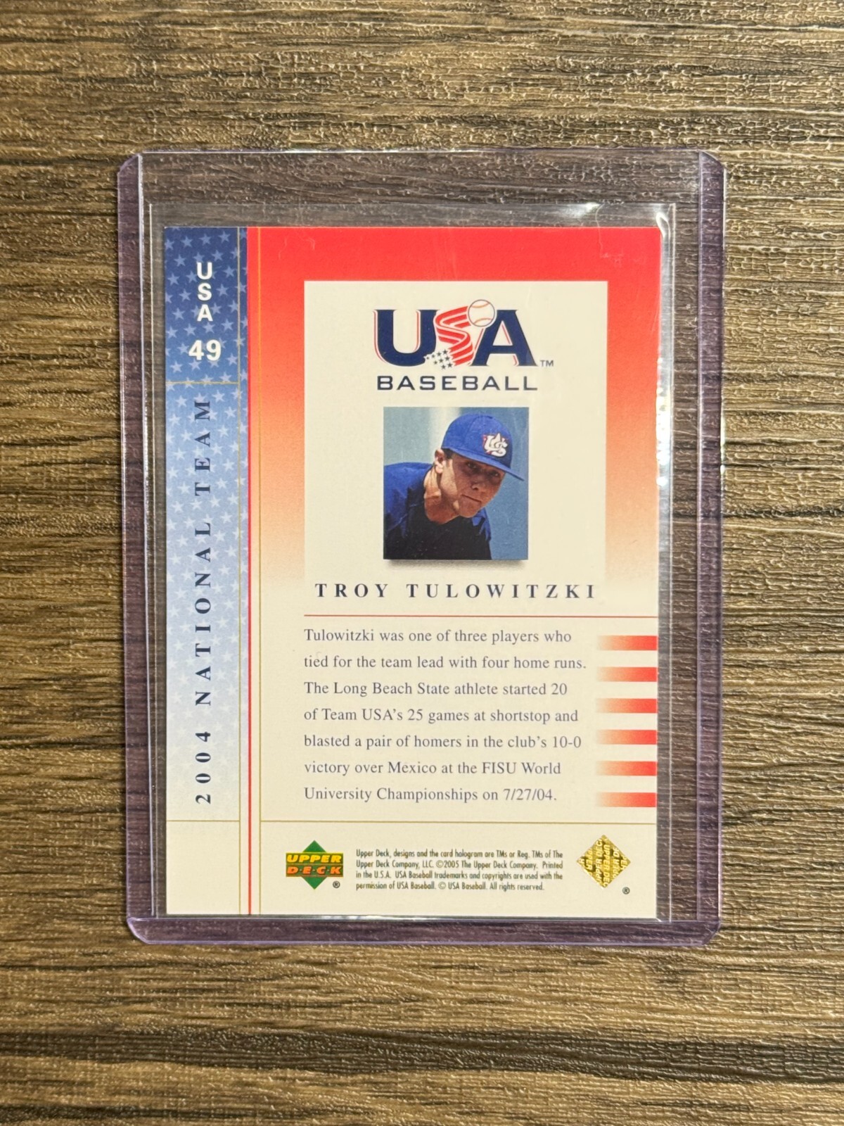 2004 Upper Deck USA TROY TULOWITZKI ROOKIE CARD First Card Rockies RC