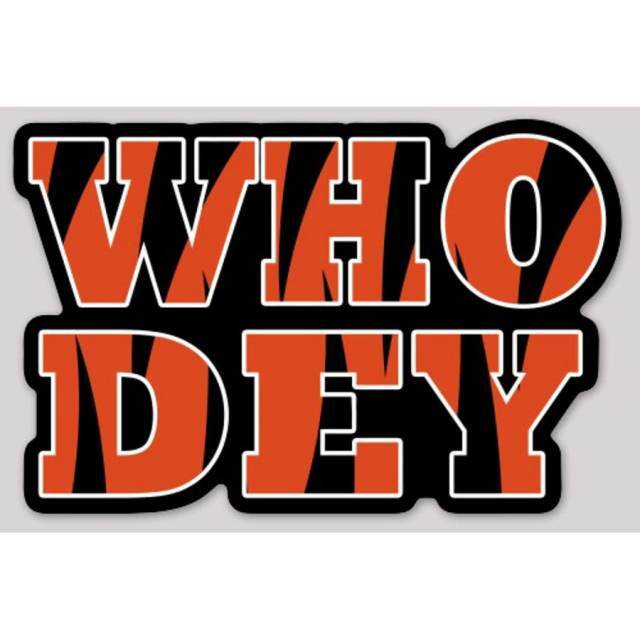4 Inch Cincinnati Bengals Who Dey Slogan 2.5×4 Inches Vinyl Sticker