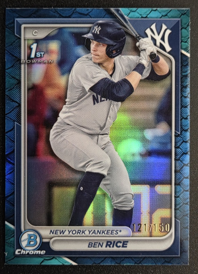 2024 Ben Rice Bowman Chrome Prospects Blue Reptilian Refractors #BCP186 /150